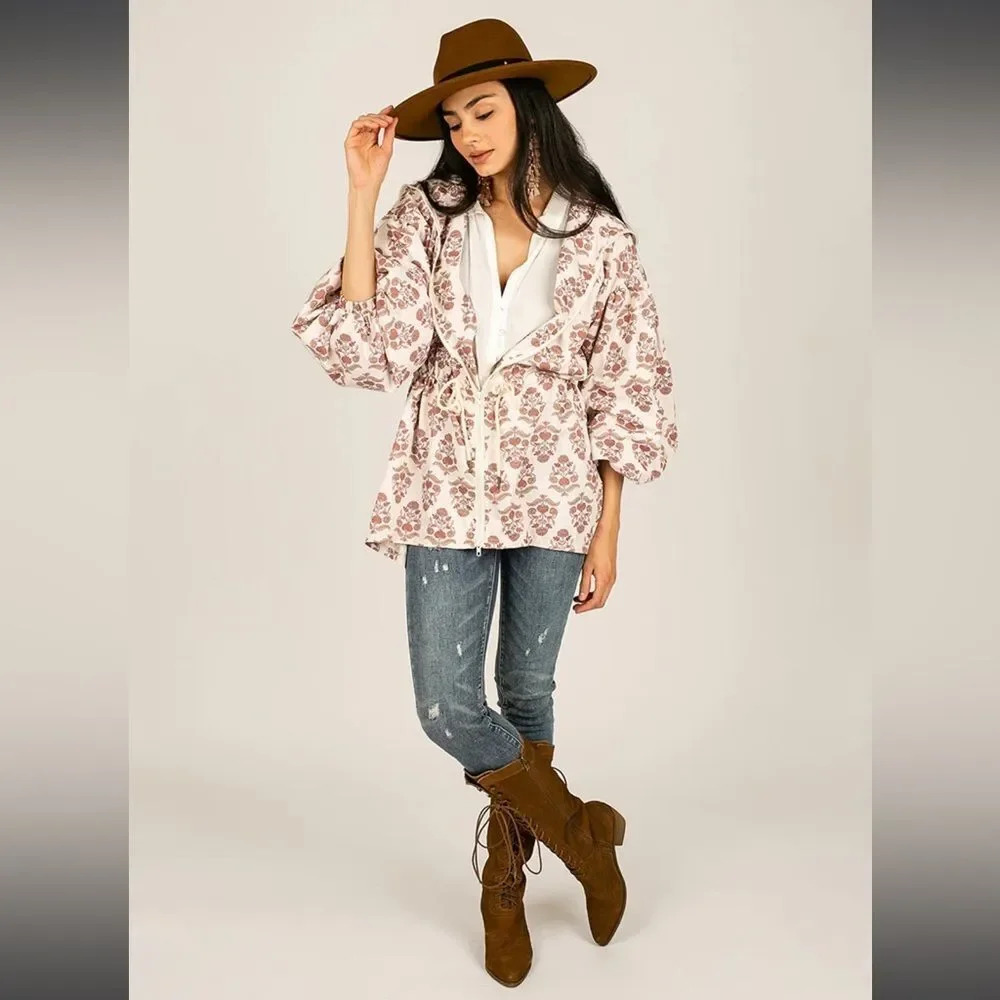 Joyfolie NWT Boho light jacket Luca in cream block XL sold out Gorgeous - Picture 2 of 9